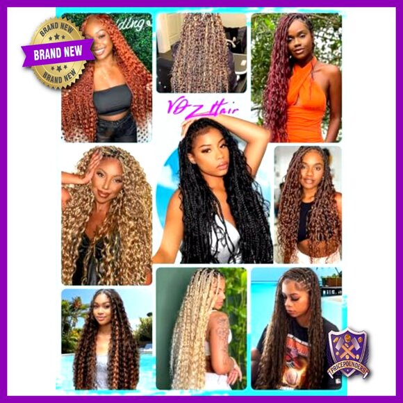 20 Inch Human Hair Extensions 5 Bundles Deep Wave Boho Braiding Hair main image 4